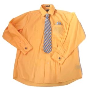 Bill Robinson Yellow Dress Shirt, Tie, Hankerchief & Cufflinks Set | EUC
